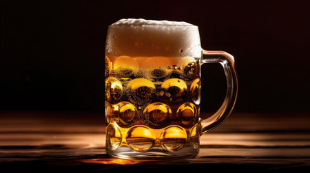 mug of beer on dark backgroundの素材