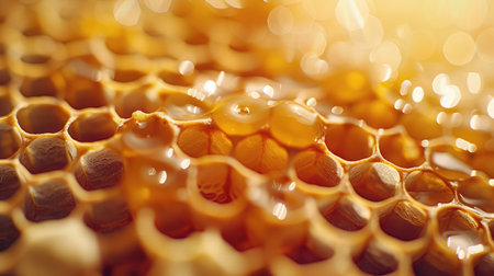 Honeycombs in closeupの素材