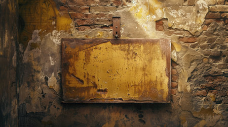 Old sign on old wallの素材