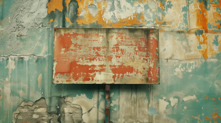 Old sign on old wallの素材
