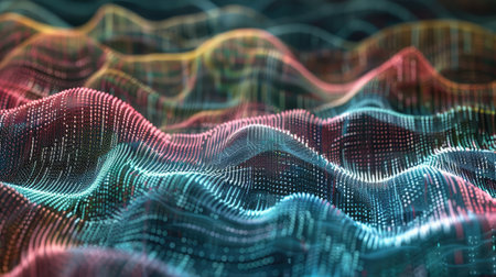 Abstract data bits stream background. Digital cyber pattern.の素材