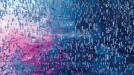 Abstract data bits stream background. Digital cyber pattern.の素材