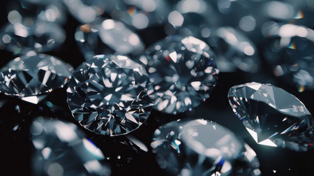Luxury diamonds on black backgrounds - clipping path includedの素材