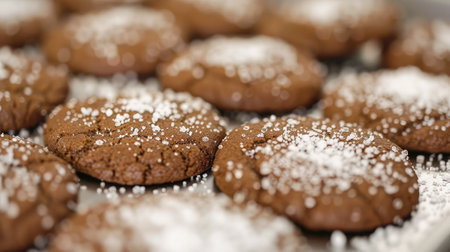 Warm Homemade Gingersnap Cookies topped with Sugarの素材