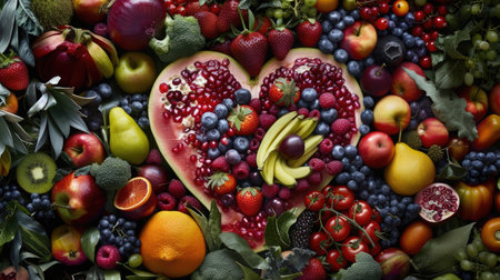 Heart of fruits and vegetablesの素材
