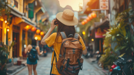 Traveler is enjoy travel in Old city.の素材