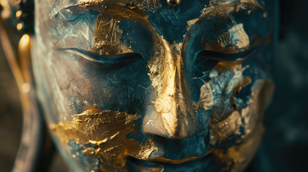 Buddha statues , Face of gold buddhaの素材