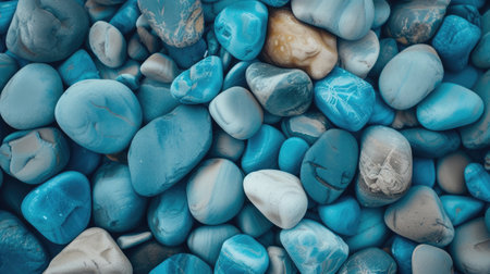 Abstract nature pebbles background. Blue pebbles texture. Stone background. Blue vintage color. Sea pebble beach. Beautiful nature. Turquoise colorの素材