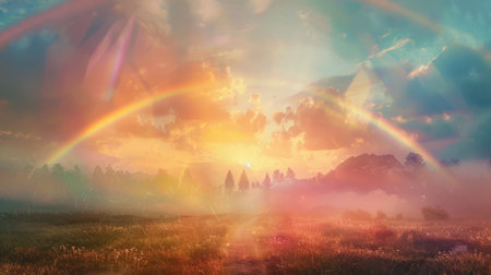 Rainbow and sky backgroundの素材