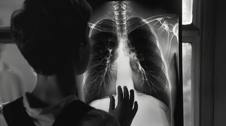 View of a child x-ray film, taken to examine the lungsの素材