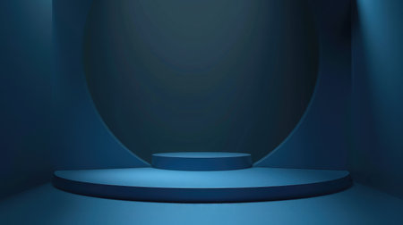 Abstract Luxury gradient Blue background. Smooth Dark blue with Black vignette Studio Bannerの素材