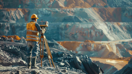 copper mine worker open pit Mine Surveyingの素材