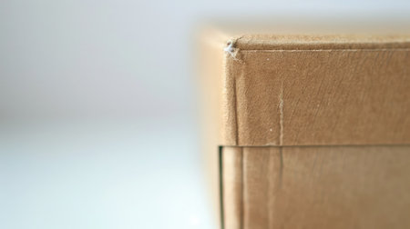close up of a cardboard box on white backgroundの素材