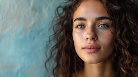 Confident young woman looking forwardの素材