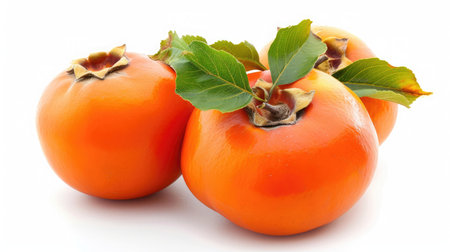 persimmon on isolated white background.の素材