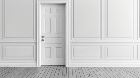 White door and blank wallの素材