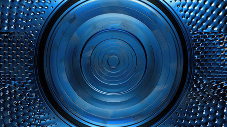 Blue Metal background with realistic circular brushed textureの素材