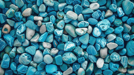 Abstract nature pebbles background. Blue pebbles texture. Stone background. Blue vintage color. Sea pebble beach. Beautiful nature. Turquoise colorの素材