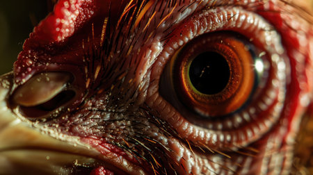 Closeup Thai Cockfight's head, Chicken head, very clear eyeballの素材