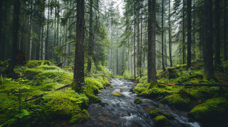creek in forestの素材