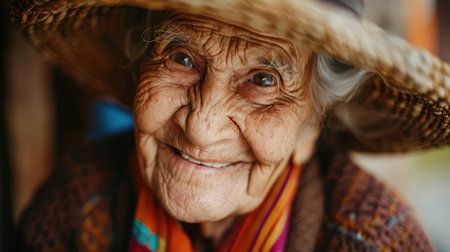 Portrait of a smiling elderly womanの素材
