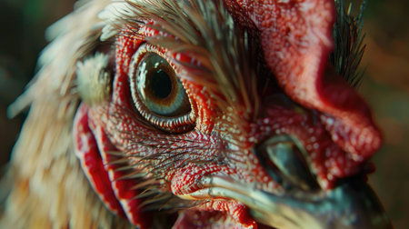Closeup Thai Cockfight's head, Chicken head, very clear eyeballの素材