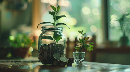 Saving money to invest in house or property in the future. Business Finance Concept.の素材