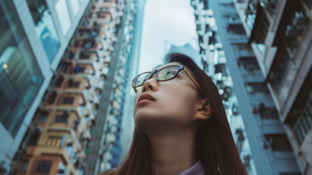 Asian women taking real estate quotesの素材