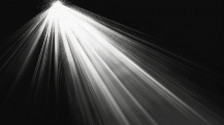 Sun Light Overlay. Sun rays overlay. Sun rays light isolated on black background for overlay design. transparent sunlight special lens flash light effect. front sun lens flash. light of radiance.の素材