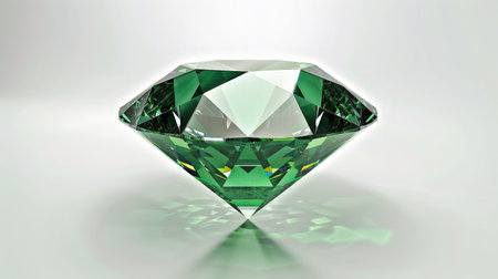 Dazzling diamond Green on white backgroundの素材