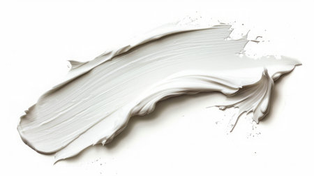 White cosmetic cream smear isolated on whiteの素材