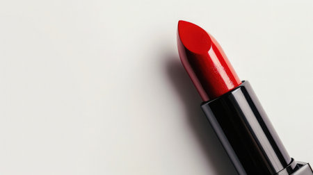 Red lipstick isolated on white backgroundの素材