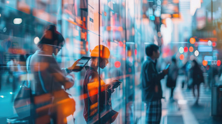 Businessmen look on smartphones watching social platforms and marketing online to plan the best promotions and super sell and discount price products, Social media, and digital online concepts --ar 16:9 Job ID: 3d10240b-7e92-4ade-989f-d165b2cb77d0の素材