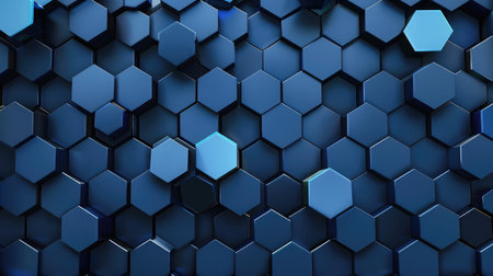 Top veiw Abstract blue technology hexagonal backgroundの素材