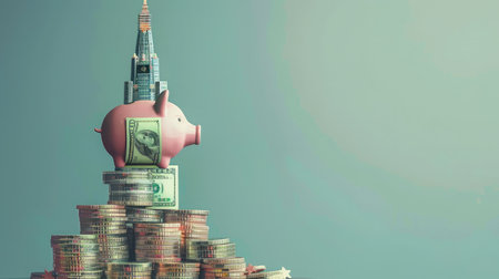 Piggybank and money towerの素材