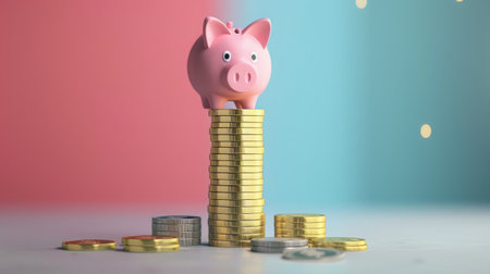 Piggybank and money towerの素材