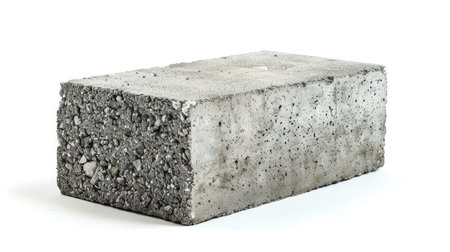 Gray Cement Cinder Block Isolated On White Backgroundの素材