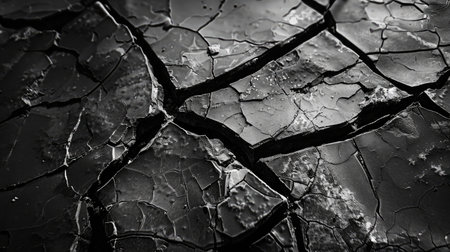 black and white cracked floor textureの素材