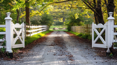 White gate and fenceの素材