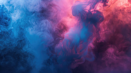 Atmospheric smoke, abstract color background, close-up.の素材