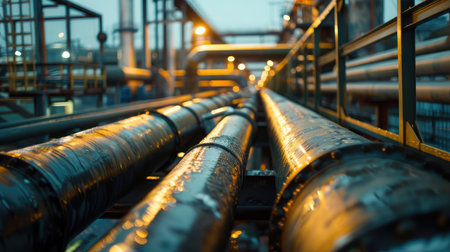 Industrial pipe with gas and oilの素材