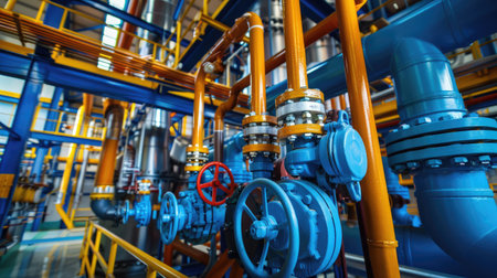 Oil and gas processing plant with pipe line valvesの素材
