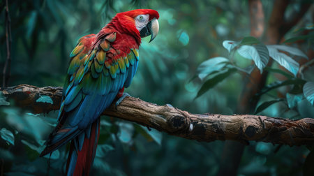 parrot on the branchの素材