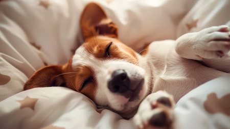 dog is sleeping happilyの素材