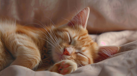 cat is sleeping happilyの素材