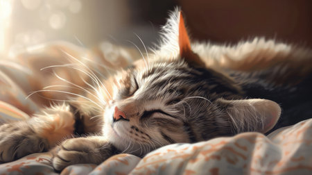 cat is sleeping happilyの素材