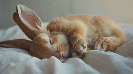 rabbit is sleeping happilyの素材