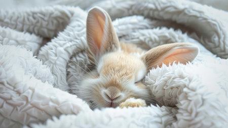 rabbit is sleeping happilyの素材