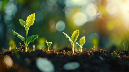 Money growing plant step with deposit coin in bank conceptの素材