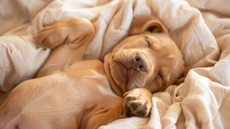 dog is sleeping happilyの素材